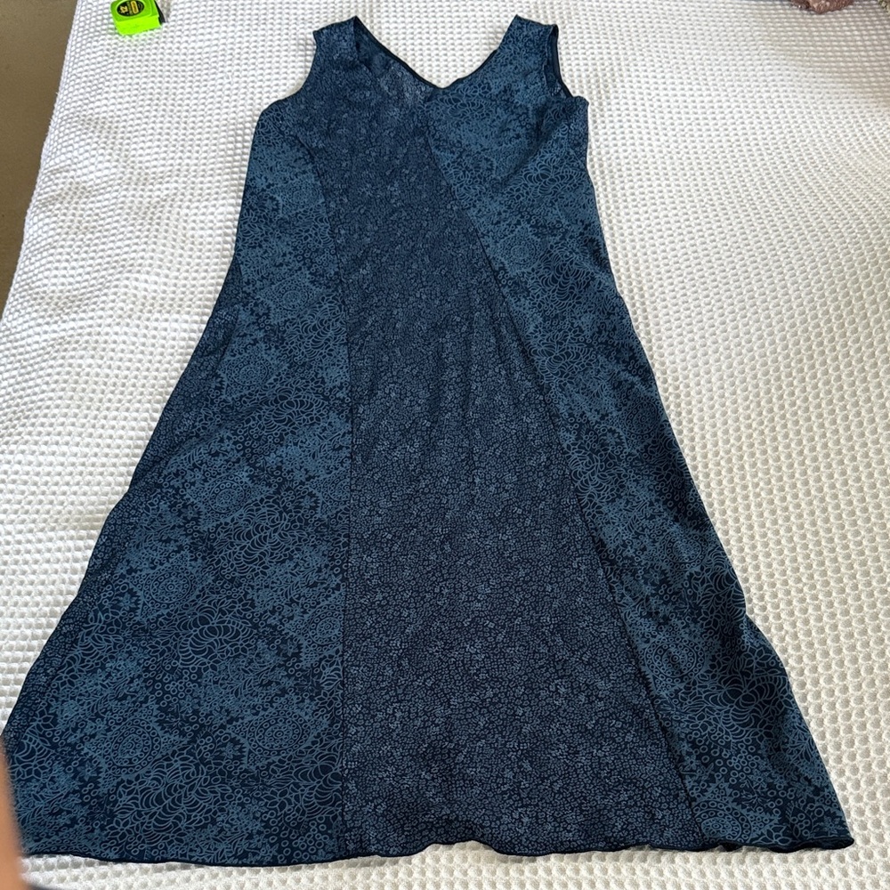 Blue Floral Maxi Dress NORTON PETITES MCNAUGHTON  EUC PM